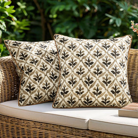MIULEE floral pillow cover 18x18 front view for patio décor