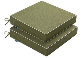 MIULEE green outdoor cushions fabric close-up showing linen-style texture and color stability