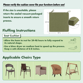 MIULEE green cushions come as a convenient 2-pack