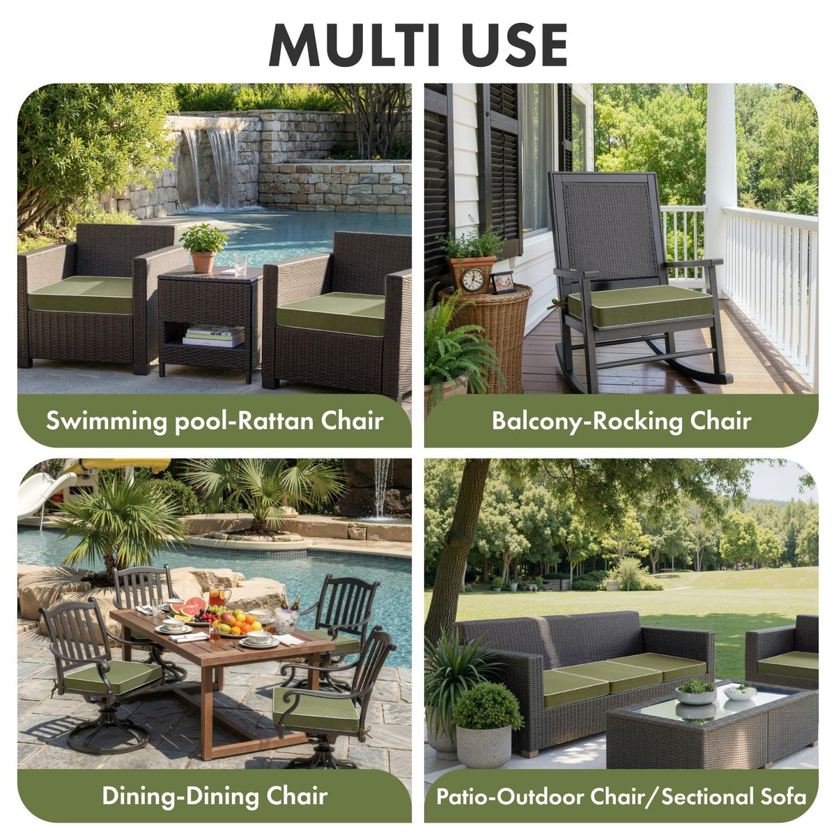MIULEE cushions secure with ties to prevent slipping