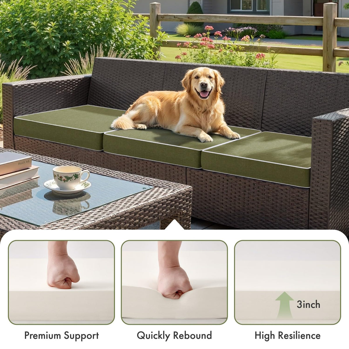 MIULEE cushions white piping adds tailored outdoor look and contrast