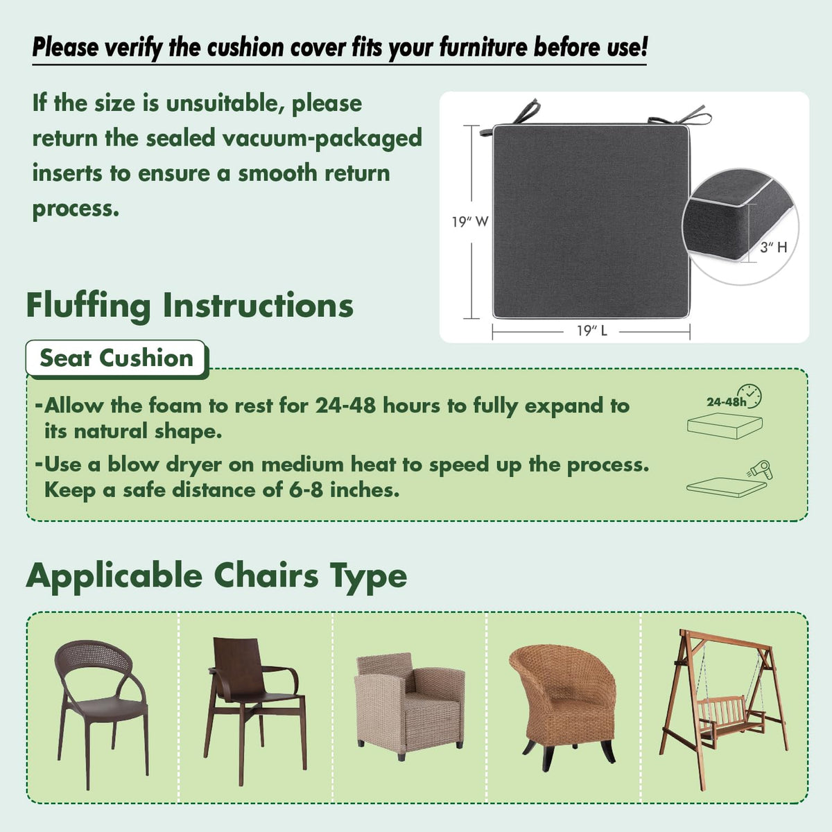 MIULEE 2-pack cushions refresh wicker and wooden seating.