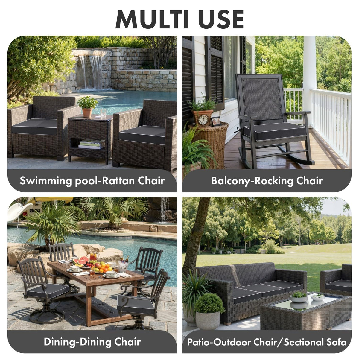 MIULEE outdoor cushions ideal for patios, decks, or balconies.