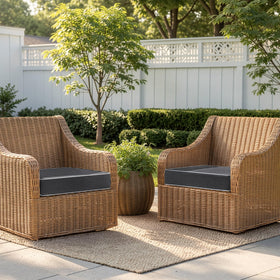 MIULEE grey outdoor cushion with waterproof cover protects against rain and spills.