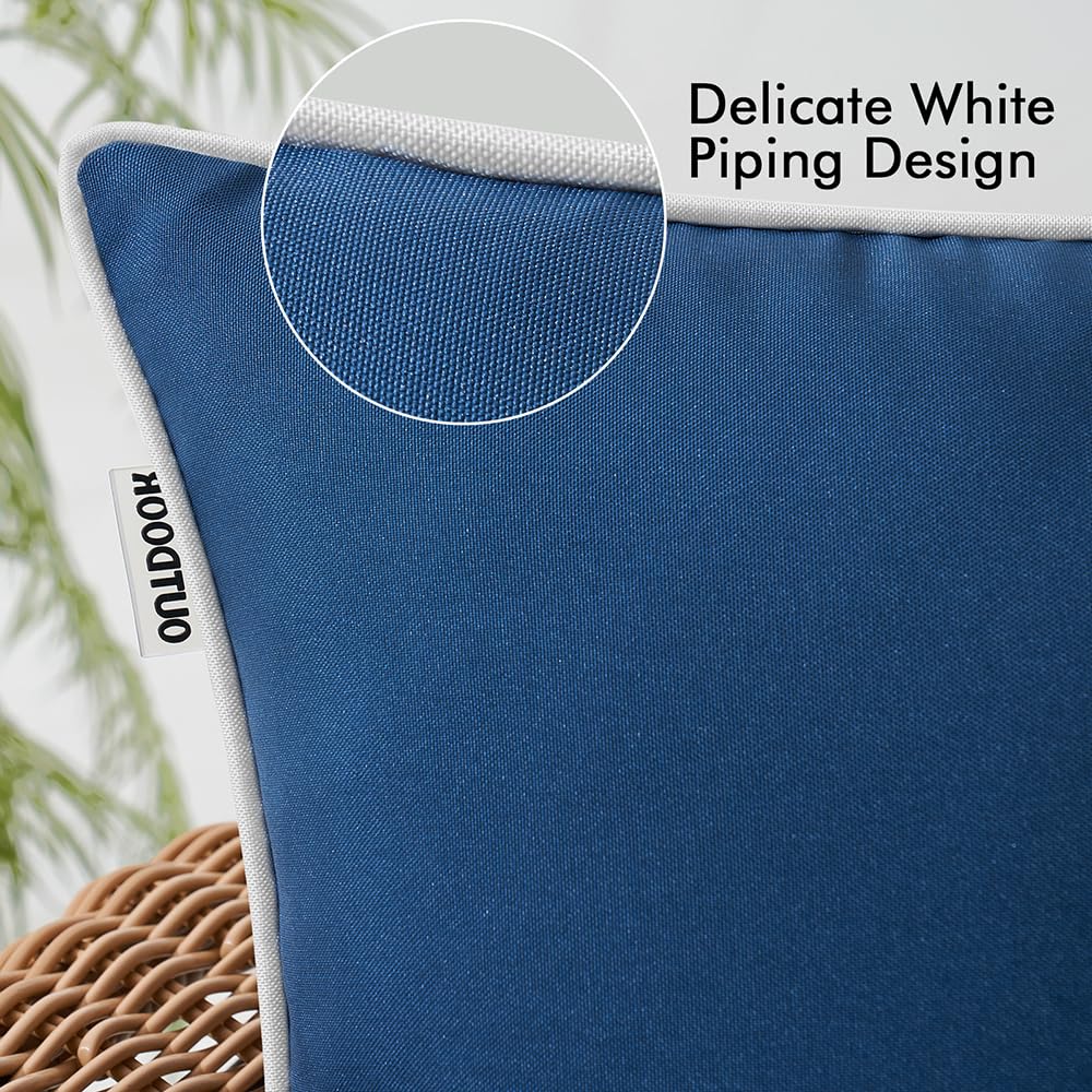 MIULEE Hidden Zip Navy Pillow Cover 12x20 ideal for easy insert changes.