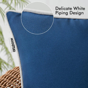 MIULEE Hidden Zip Navy Pillow Cover 12x20 ideal for easy insert changes.