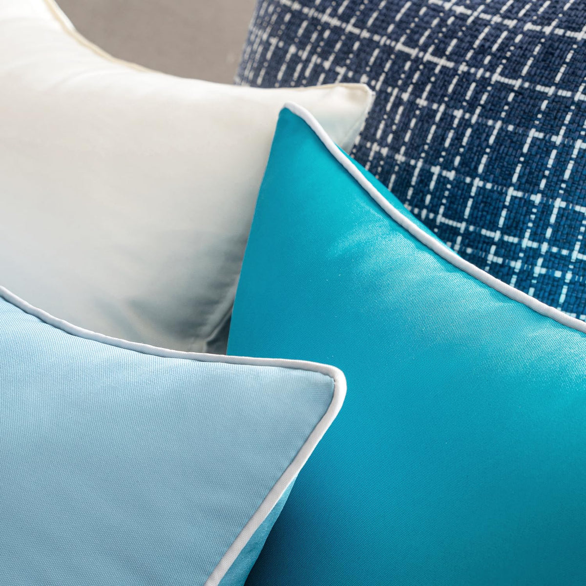 MIULEE hidden-zipper teal pillow cover blends with furniture for easy removal.