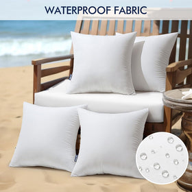 MIULEE lumbar pillow insert placed on a patio sofa demonstrating versatile support.