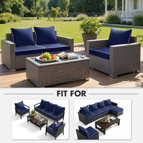 MIULEE navy cushion wide zipper design enables easy installation and removal