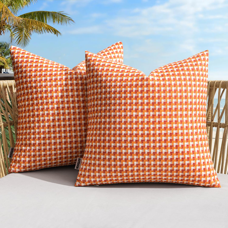 MIULEE orange outdoor pillow cover 18x18 adds vibrant patio comfort