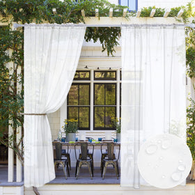 MIULEE outdoor curtain porch setup shows privacy and style on a sunny porch