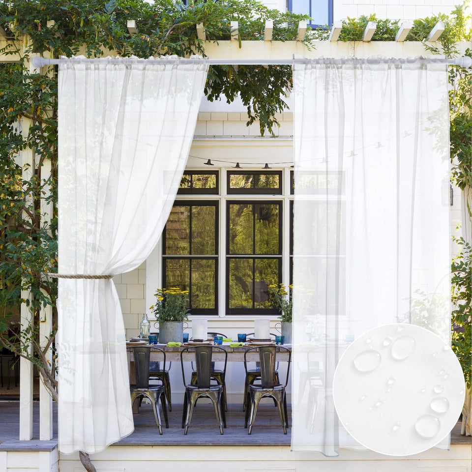 MIULEE outdoor curtain porch setup shows privacy and style on a sunny porch