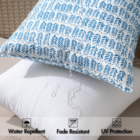 MIULEE royal blue lumbar pillow with waterproof cover for deck reliability.