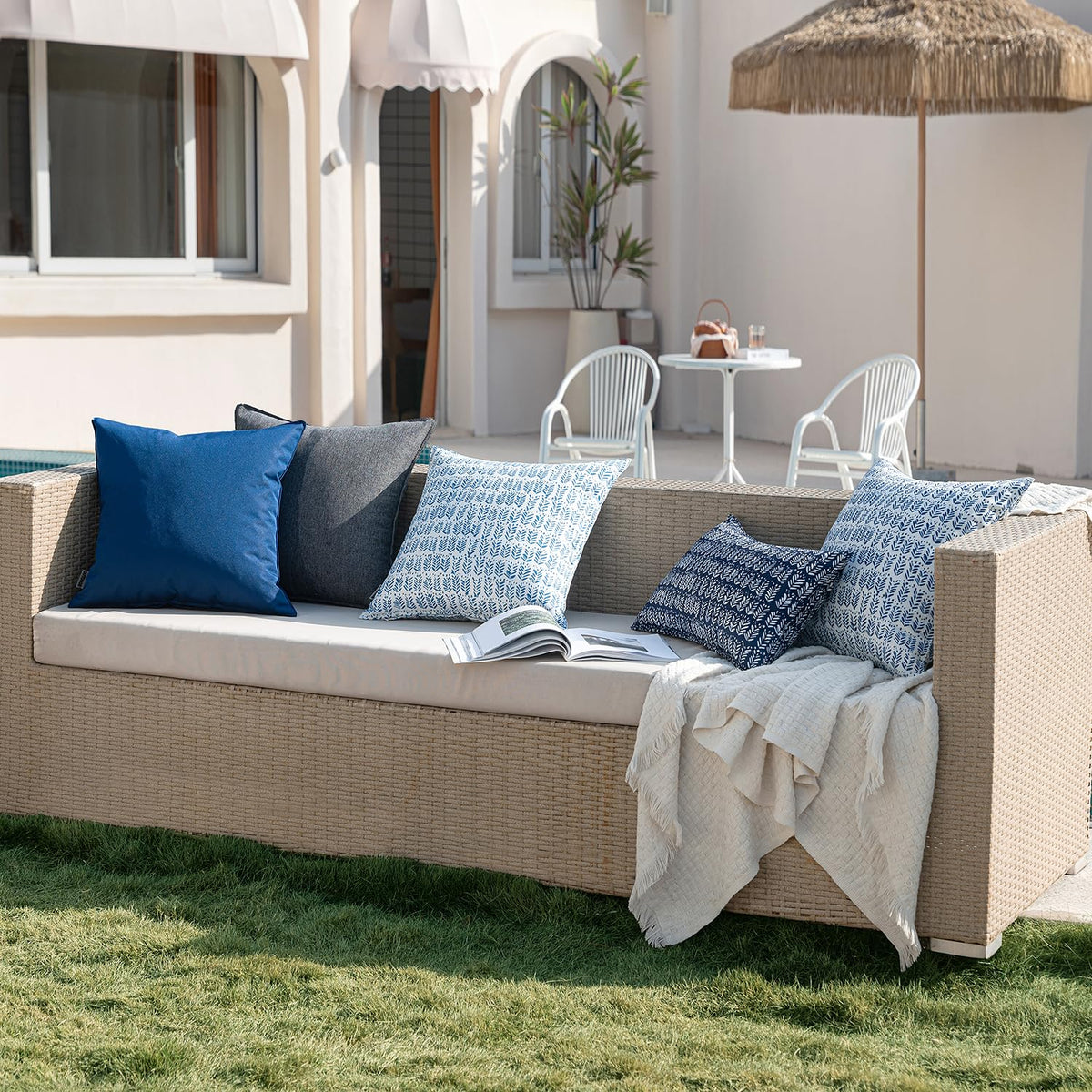 MIULEE two-pack waterproof inserts maintain outdoor cushion shape.
