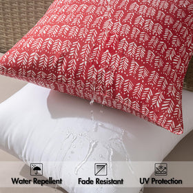 MIULEE 18x18 red leaves insert provides plush seating support.