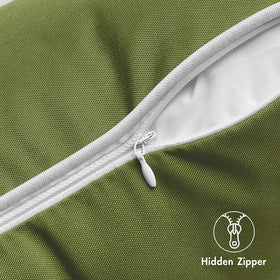 MIULEE moss green pillow cover featuring hidden zipper for easy insert removal