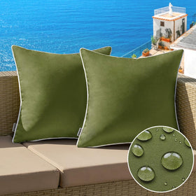 MIULEE moss green outdoor pillow cover with waterproof coating for patio seating