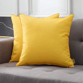 MIULEE outdoor pillow cover 18x18 yellow front view for patio use