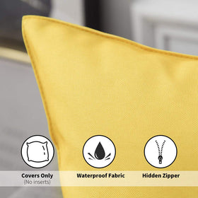 MIULEE 18x18 yellow pillow cover hidden zipper detail for easy insertions