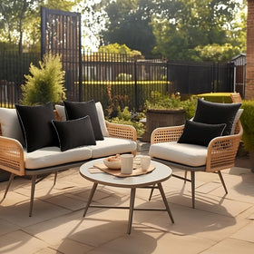 MIULEE black solid color pillow-cover resists dust on patios and balconies