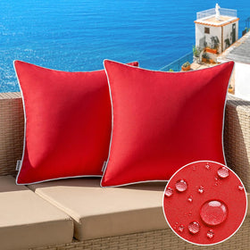 MIULEE red outdoor pillow cover 18x18 offers splash protection for patio.