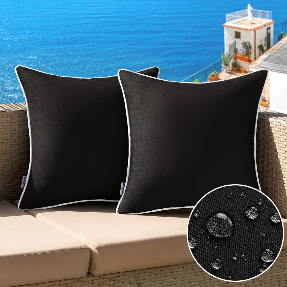 MIULEE waterproof canvas pillow-cover for outdoor use with light moisture resistance