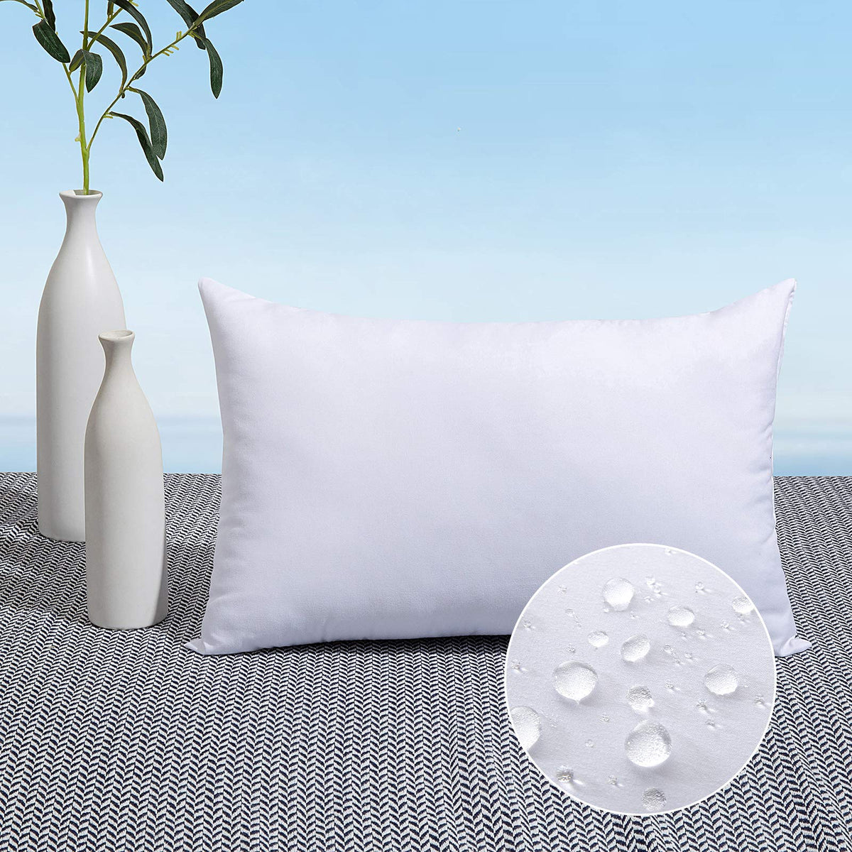 MIULEE outdoor pillow insert 12x20 keeps patio cushions dry and ready.