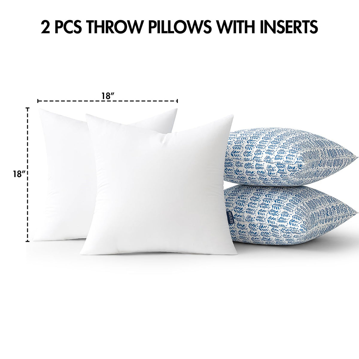 MIULEE outdoor pillow royal blue packaging-set image emphasizes versatile two-pack for décor.
