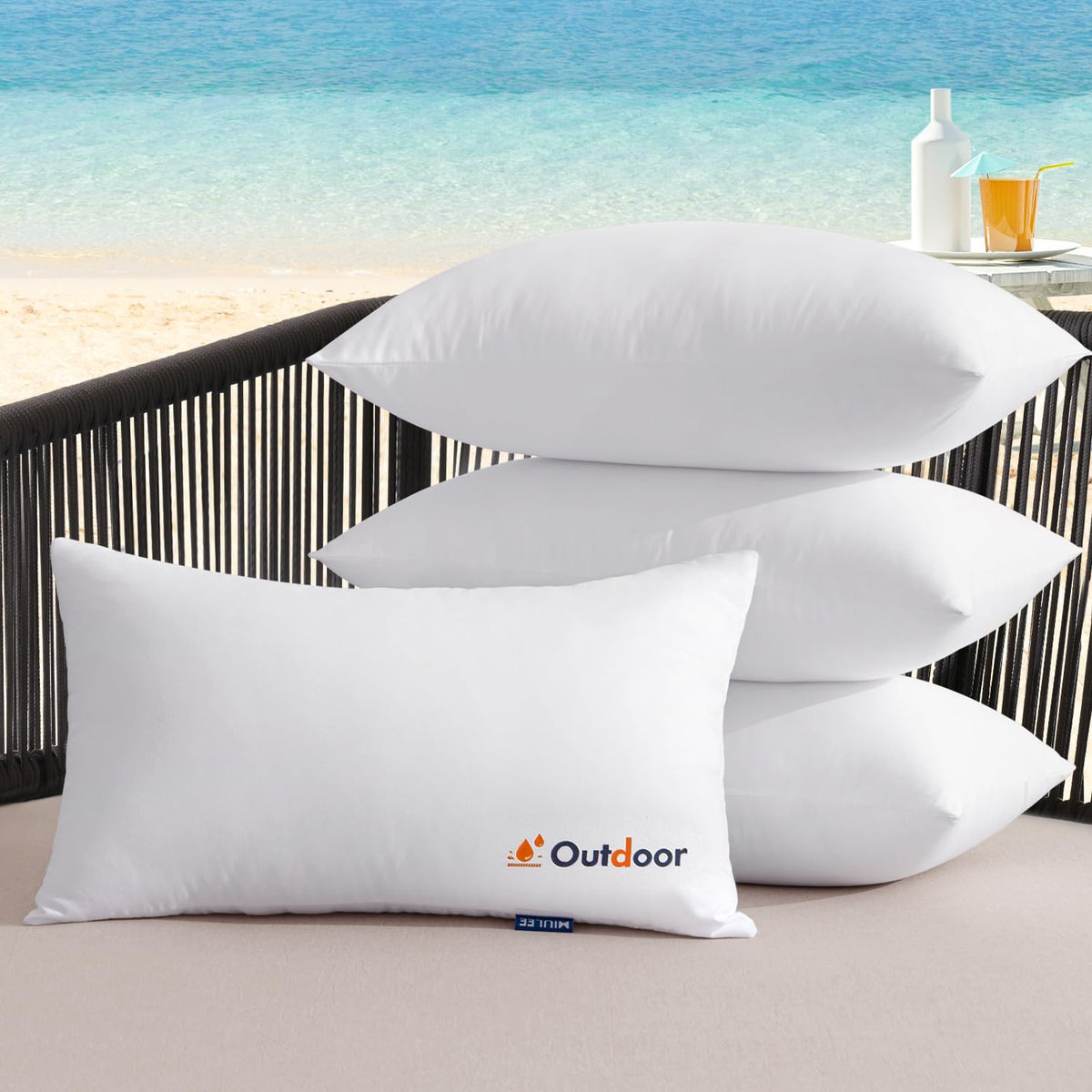 MIULEE outdoor pillows 4-pack with pattern design for stylish patio decor