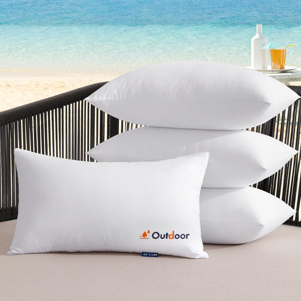 MIULEE outdoor pillows 4-pack with pattern design for stylish patio decor