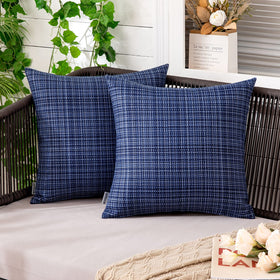 MIULEE outdoor waterproof pillow cover 18x18 navy enhances patio cushions