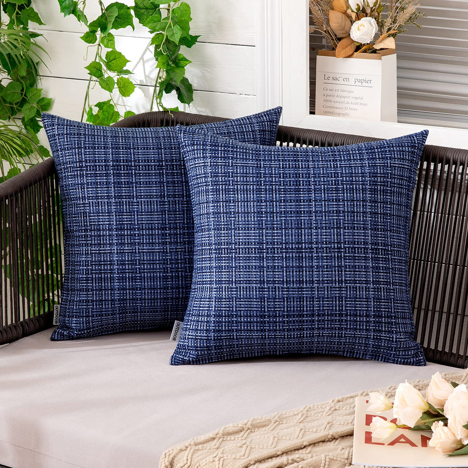 MIULEE outdoor waterproof pillow cover 18x18 navy enhances patio cushions