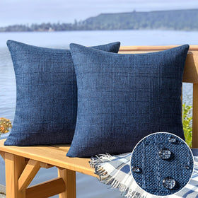 MIULEE navy blue outdoor pillow cover with waterproof coating for patios