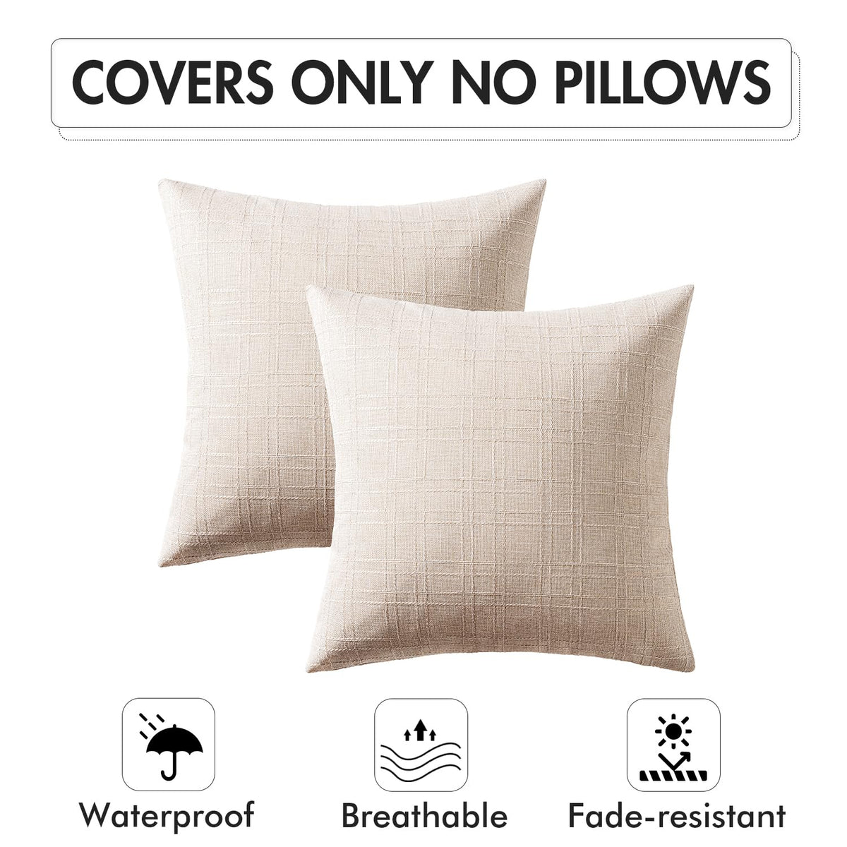 MIULEE pack of 2 beige pillow covers for refreshed decor.