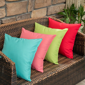 MIULEE 2-pack red outdoor pillow covers, stacked for display.