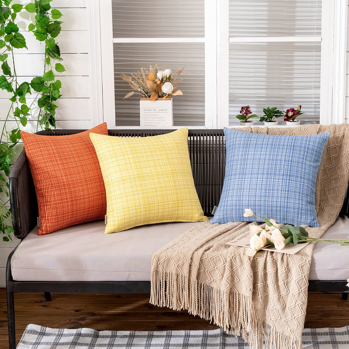 MIULEE pillow cover with invisible zipper edge for easy insert and removal.