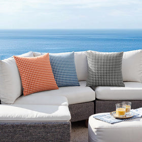 MIULEE sunlit patio with colorful pillow cover brightens the area