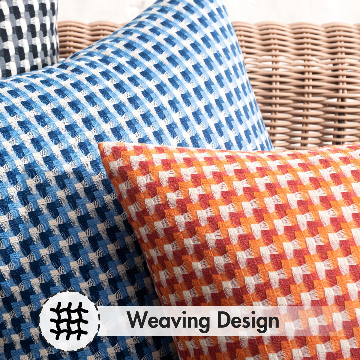 MIULEE textured weave pillow cover enhances outdoor and indoor spaces