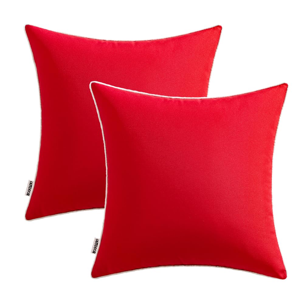 MIULEE machine-washable outdoor pillow covers, 18x18, red.