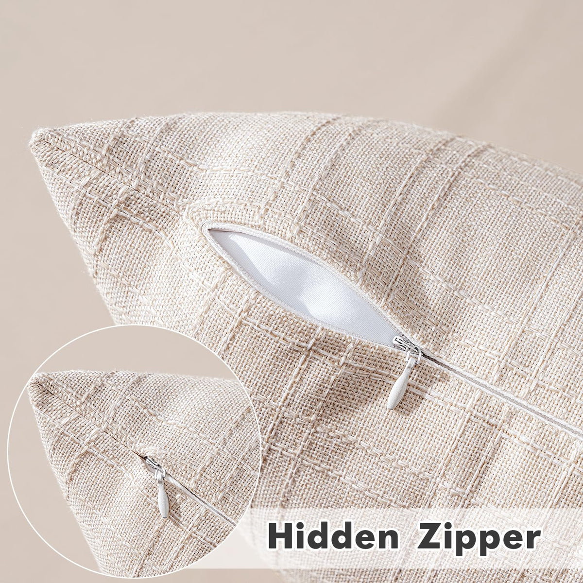 MIULEE pillow cover fabric with PU coating showing water-repellent texture.