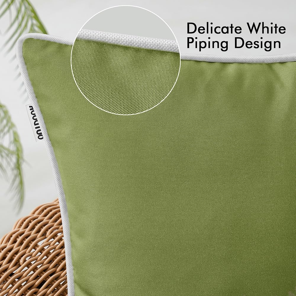 MIULEE waterproof canvas pillow cover sage green 18x18 offers water resistance for outdoor spaces