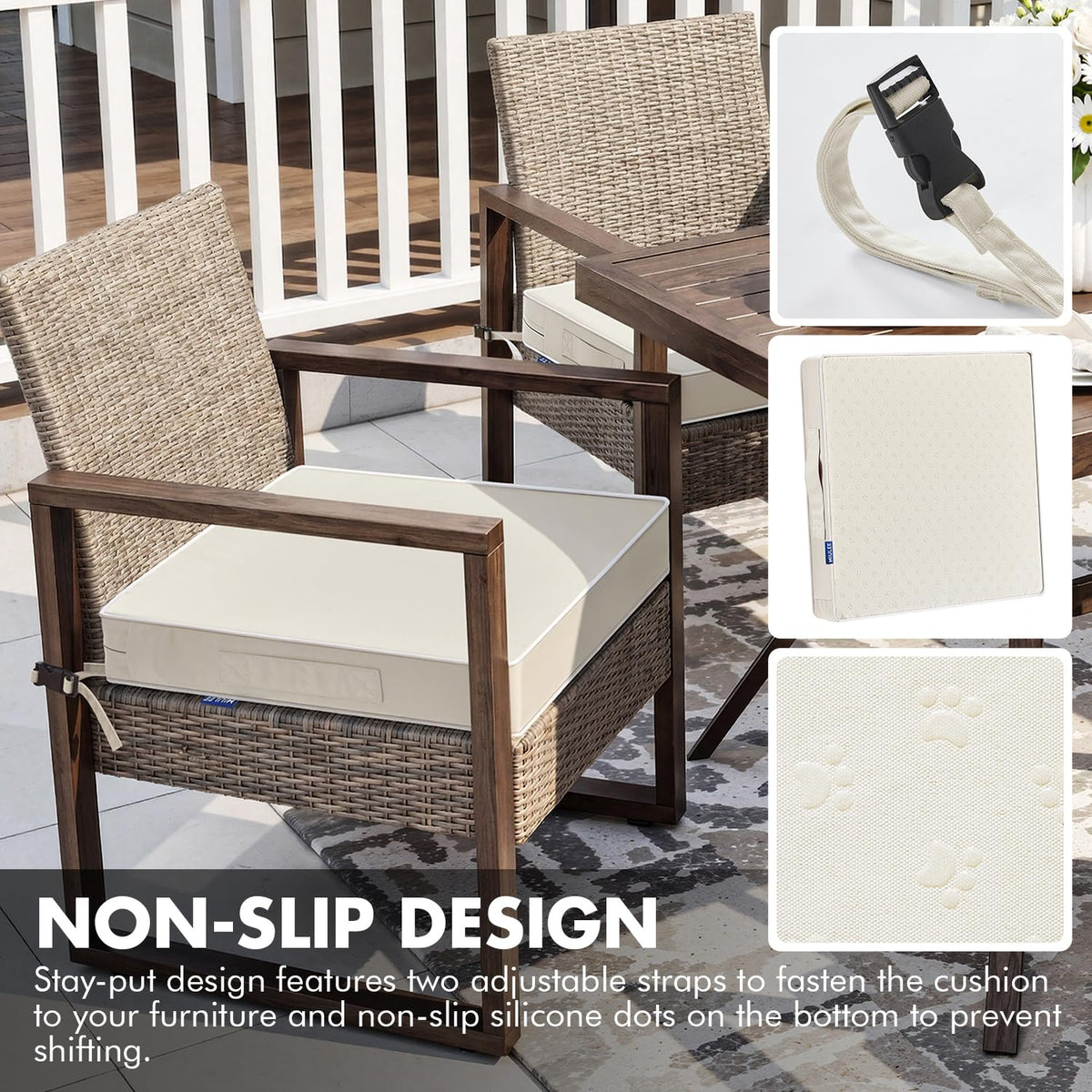 MIULEE non-slip bottom and silicone dots prevent cushion shifting