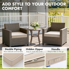 MIULEE white piping adds durable, polished detail to the cushion.