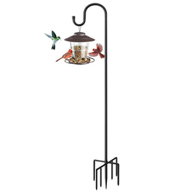 MIUVIBENI 84 inch shepherds hook with 5 prong base for stable bird feeders