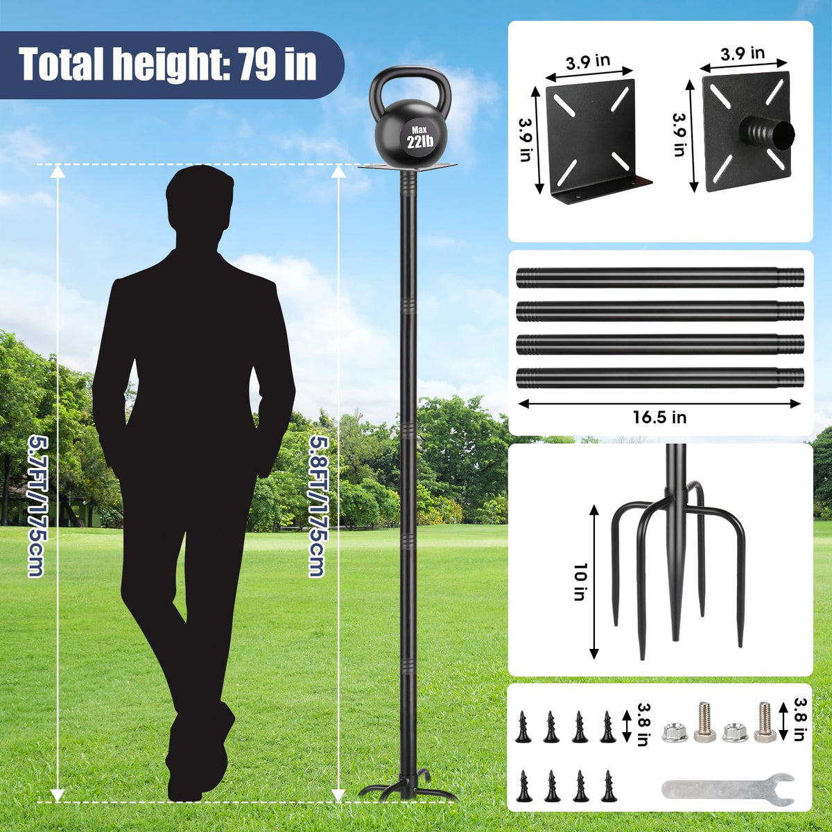 MIUVIBENI bird feeder pole in outdoor garden for birds