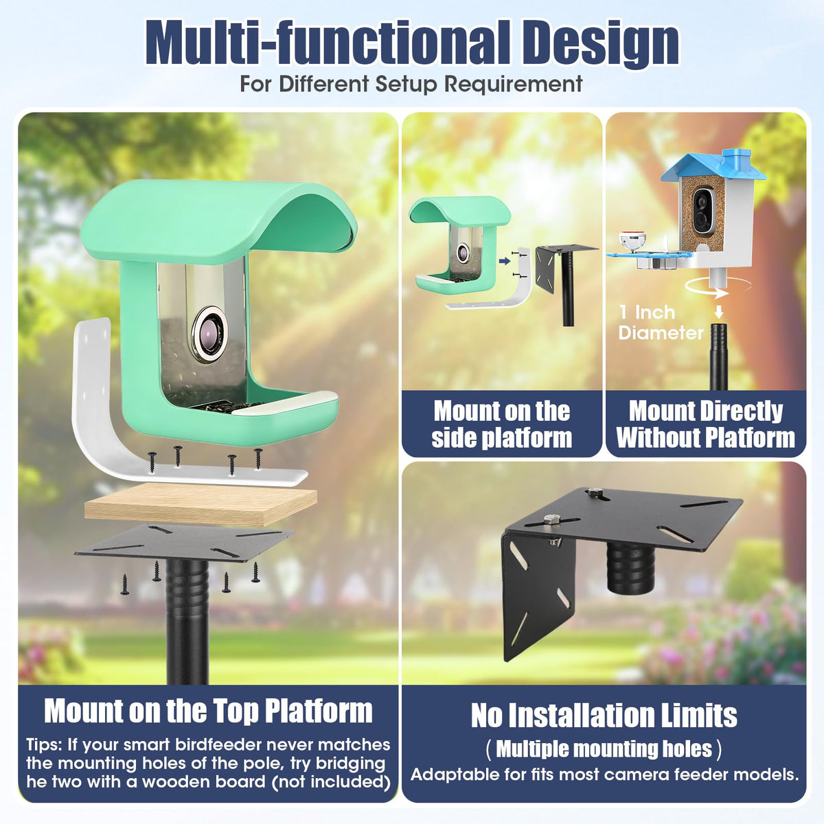 MIUVIBENI bird feeder pole section connection enables quick assembly