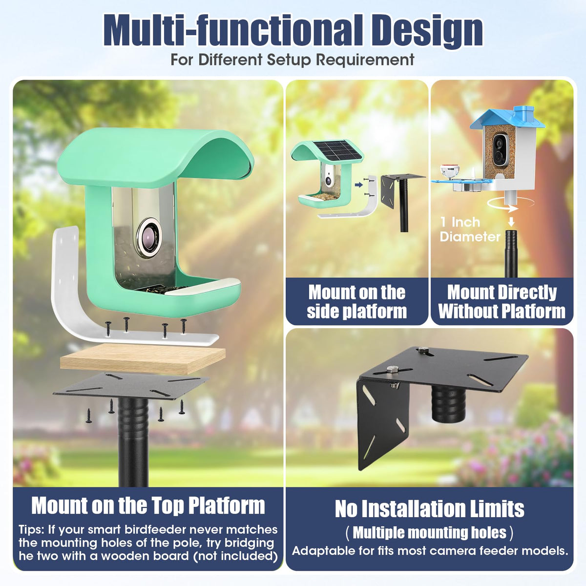 MIUVIBENI top- and side-mounting platform supports diverse feeders and cameras