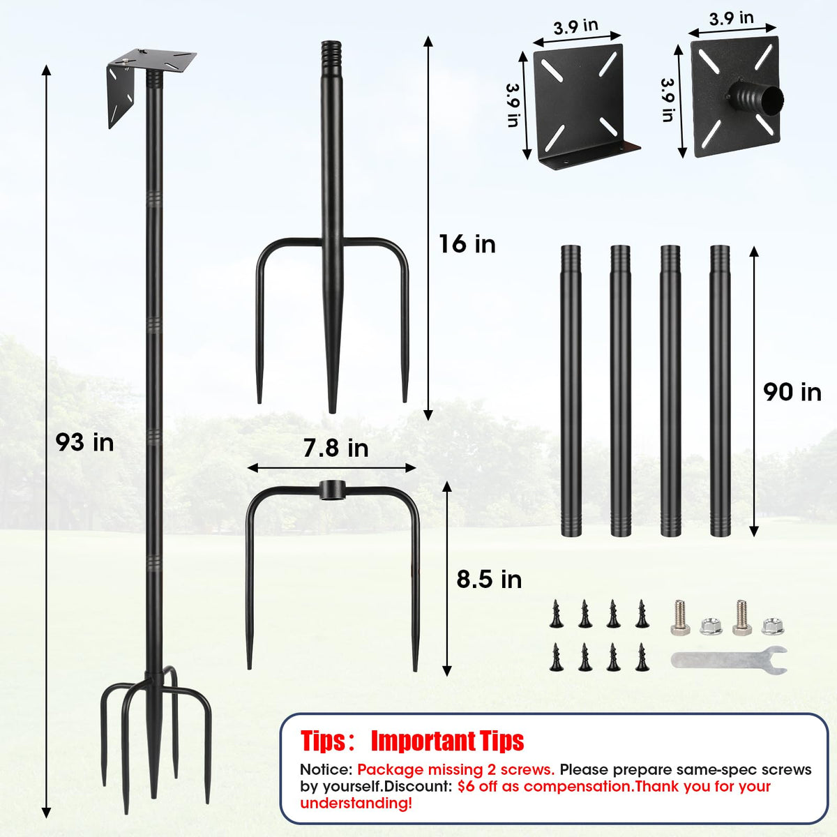 MIUVIBENI smart bird feeder pole five-prong base keeps feeders steady