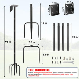 MIUVIBENI smart bird feeder pole five-prong base keeps feeders steady