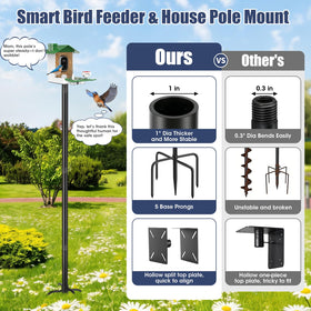 MIUVIBENI smart bird feeder pole height adjustable for various spaces